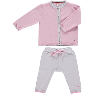 Merino Baby Cardigan & Leggings Set - Rose - Scarlet Ribbon Merino