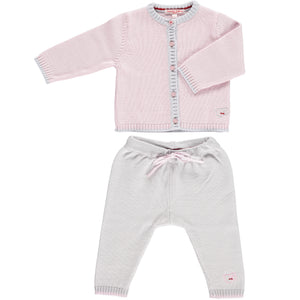Merino Baby Cardigan & Leggings Set - Petal - Scarlet Ribbon Merino