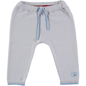Merino Knitted Baby Leggings - Pearl Grey & Blue - Scarlet Ribbon Merino