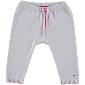 Merino Knitted Baby Leggings - Pearl Grey & Rose - Scarlet Ribbon Merino