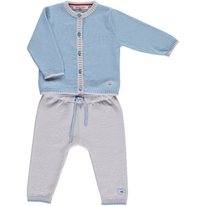 Merino Baby Cardigan & Leggings Set - Beau Blue - Scarlet Ribbon Merino