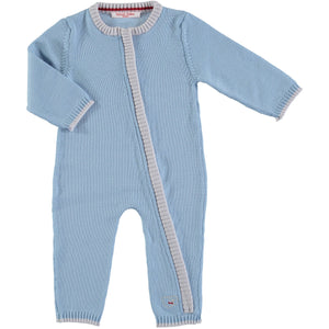 Merino Zip-Up Baby Daysuit - Beau Blue - Scarlet Ribbon Merino