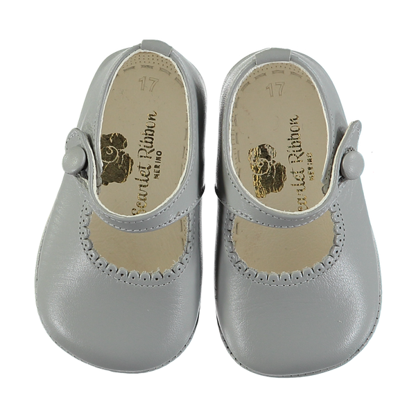 Soft Leather Baby Lucy Shoes Perla Scarlet Ribbon Merino Ltd