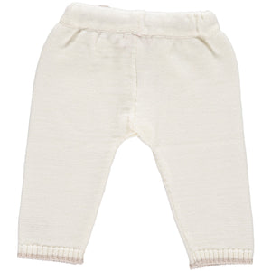 Merino Knitted Baby Leggings - White & Oatmeal - Scarlet Ribbon Merino