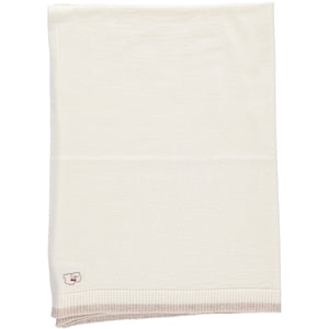 Merino Knitted Lightweight Baby Blanket - White & Oatmeal - Scarlet Ribbon Merino