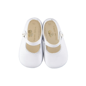 Soft Leather Baby 'Lucy' Shoes - White - Scarlet Ribbon Merino