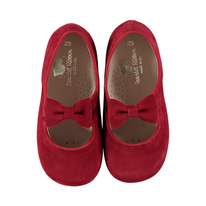 First Steps Sophia Bow Shoes - Scarlet - Scarlet Ribbon Merino