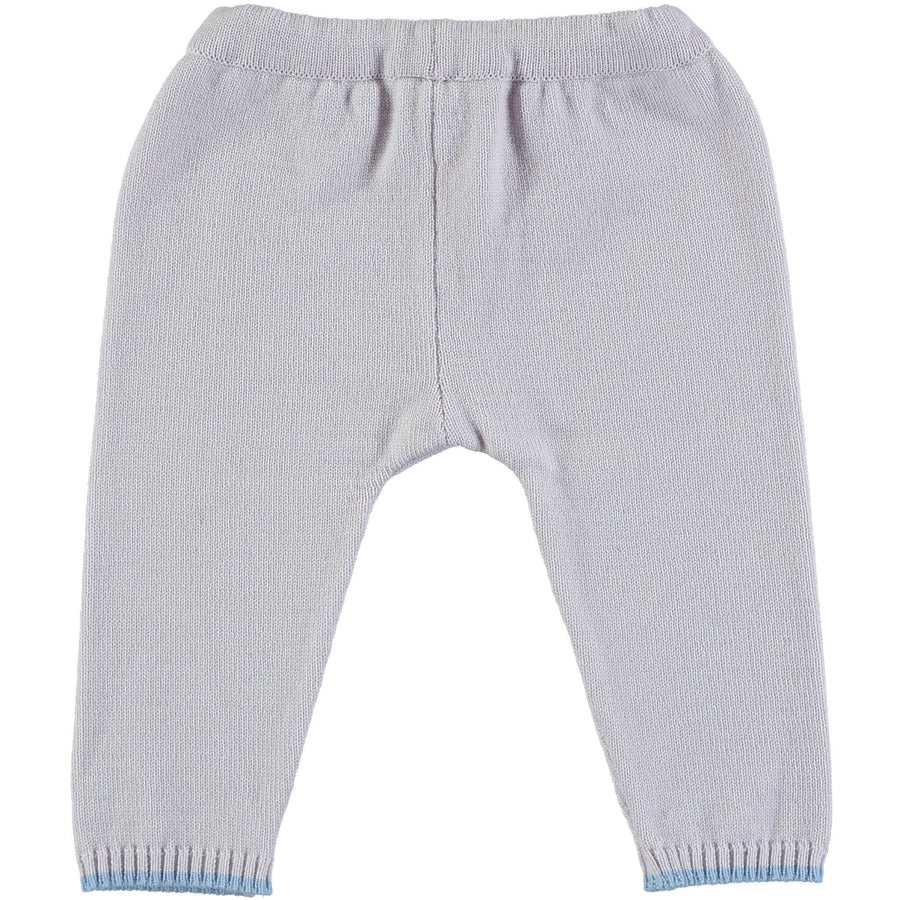 Merino Knitted Baby Leggings - Pearl Grey & Blue - Scarlet Ribbon Merino