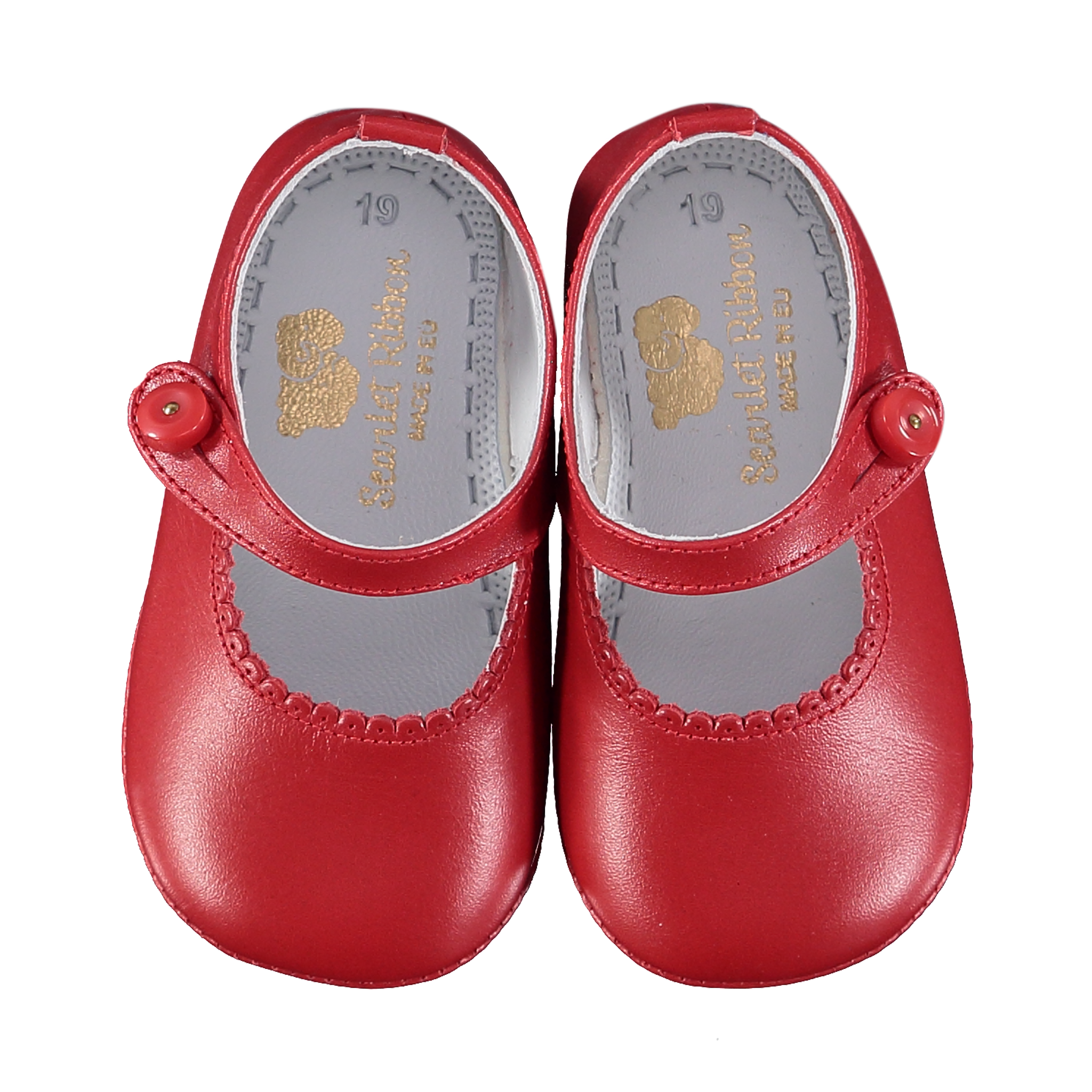 Soft Leather Baby Lucy Shoes Scarlet Scarlet Ribbon Merino Ltd