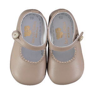 Soft Leather Baby 'Lucy' Shoes - Taupe - Scarlet Ribbon Merino