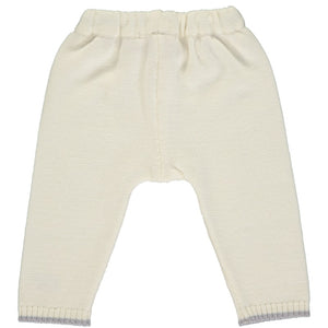Merino Knitted Baby Leggings - White & Mist - Scarlet Ribbon Merino